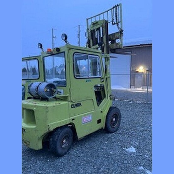 5,325 lb. Clark #C500-YS60LP, propane forklift, 2-stage boom, 125" reach, enclosed heated cab, 3,811 hours - Image 1