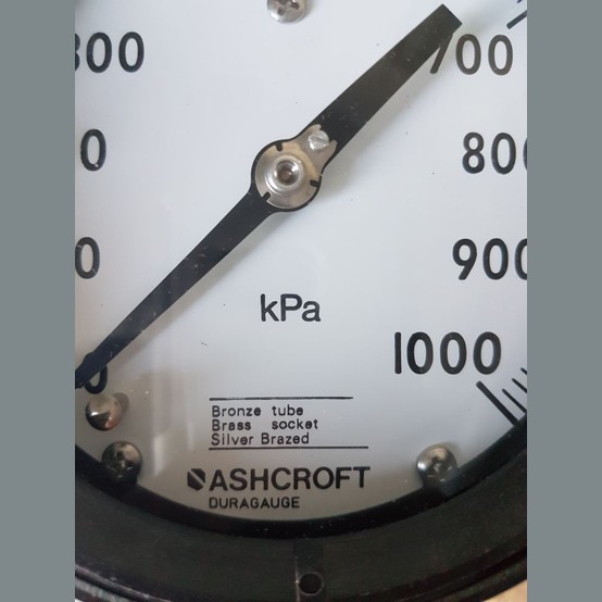 Ashcroft Duragauge pressure gauge, 1,000 KPA, bronze tube, brass socket, #CKA5BFA - Image 2