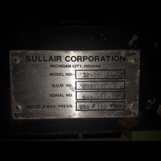 1,450 CFM, 100 PSI, Sullair #32-300 L, rotary screw air compressor, 300 HP, 575 V., 0.2 hours - Image 7