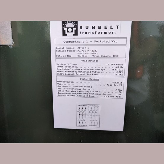 15.5 kV Primary, Sunbelt, Distribution Transformer 3 Phase - Image 4
