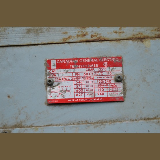 10 KVA 600 Primary, 120/240 Secondary, Canadian General Electric, Dry Type Transformer Single Phase - Image 2