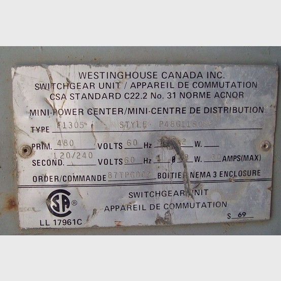 5 KVA 480 Primary, 120/240 Secondary, Westinghouse, Dry Type Transformer Single Phase - Image 2