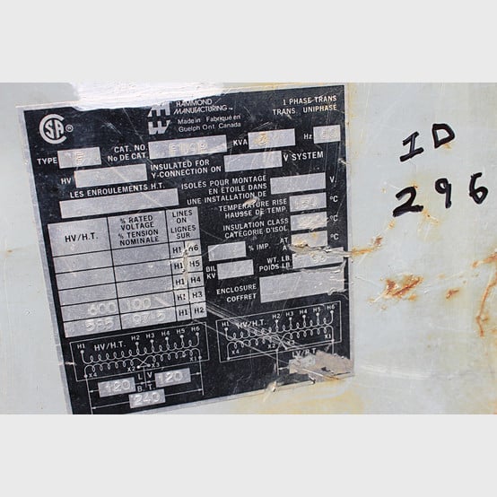 5 KVA 600 Primary, 120/240 Secondary, Hammond, Dry Type Transformer Single Phase - Image 2