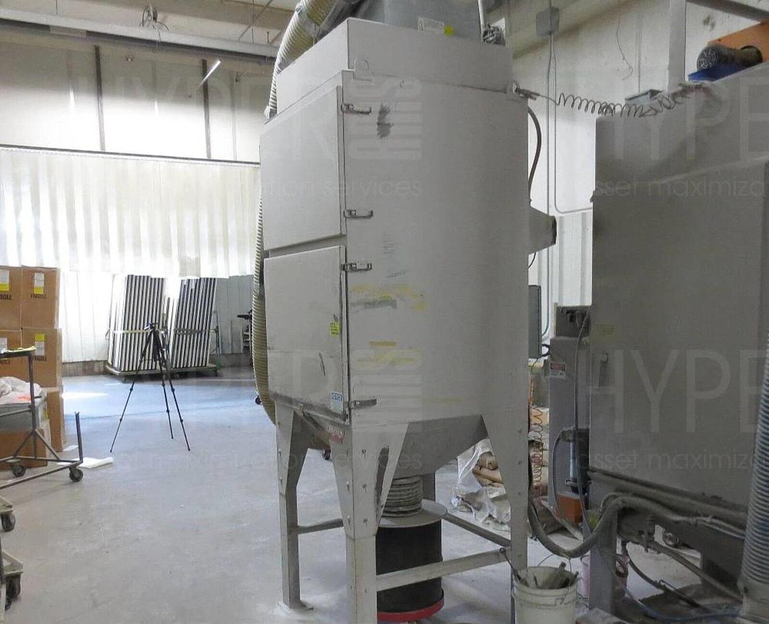 Guyson #TR-900, Conveyor Blast Cabinet/Shot Blast Machine, (6) rotating top blast guns, (2) stationary side - Image 3