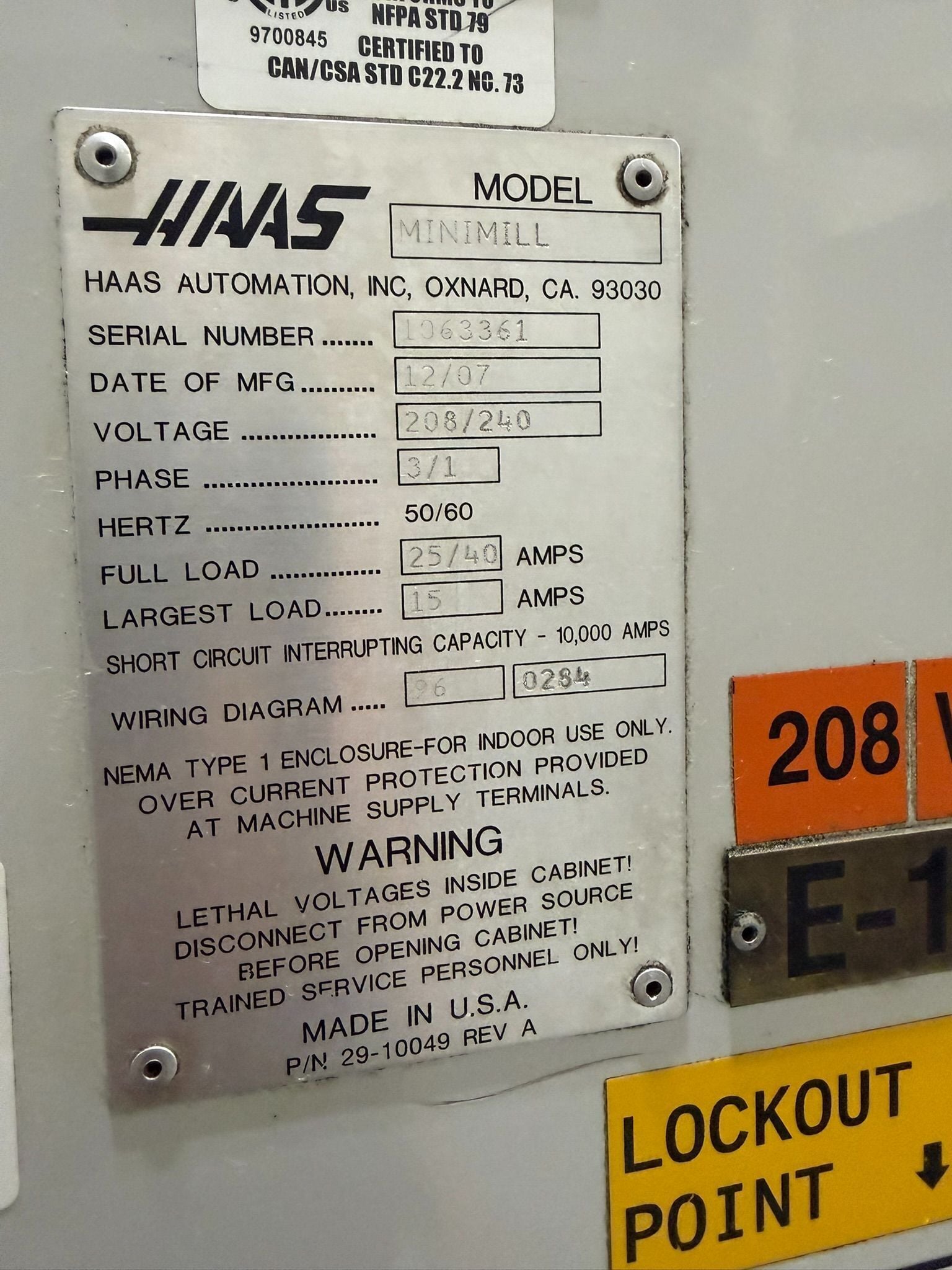 Haas #Mini-Mill, CNC Vertical Machining Center, 36" x 12" table, 16" X, 12" Y, 10" Z, 7.5 HP, 6000 RPM - Image 10