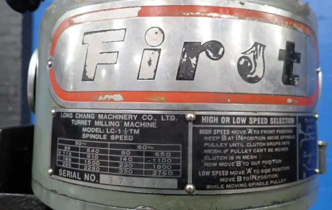First #LC-1-1/2TM, Vertical Mill, 9" x 42" table, 2 HP, 440/220 V. - Image 8