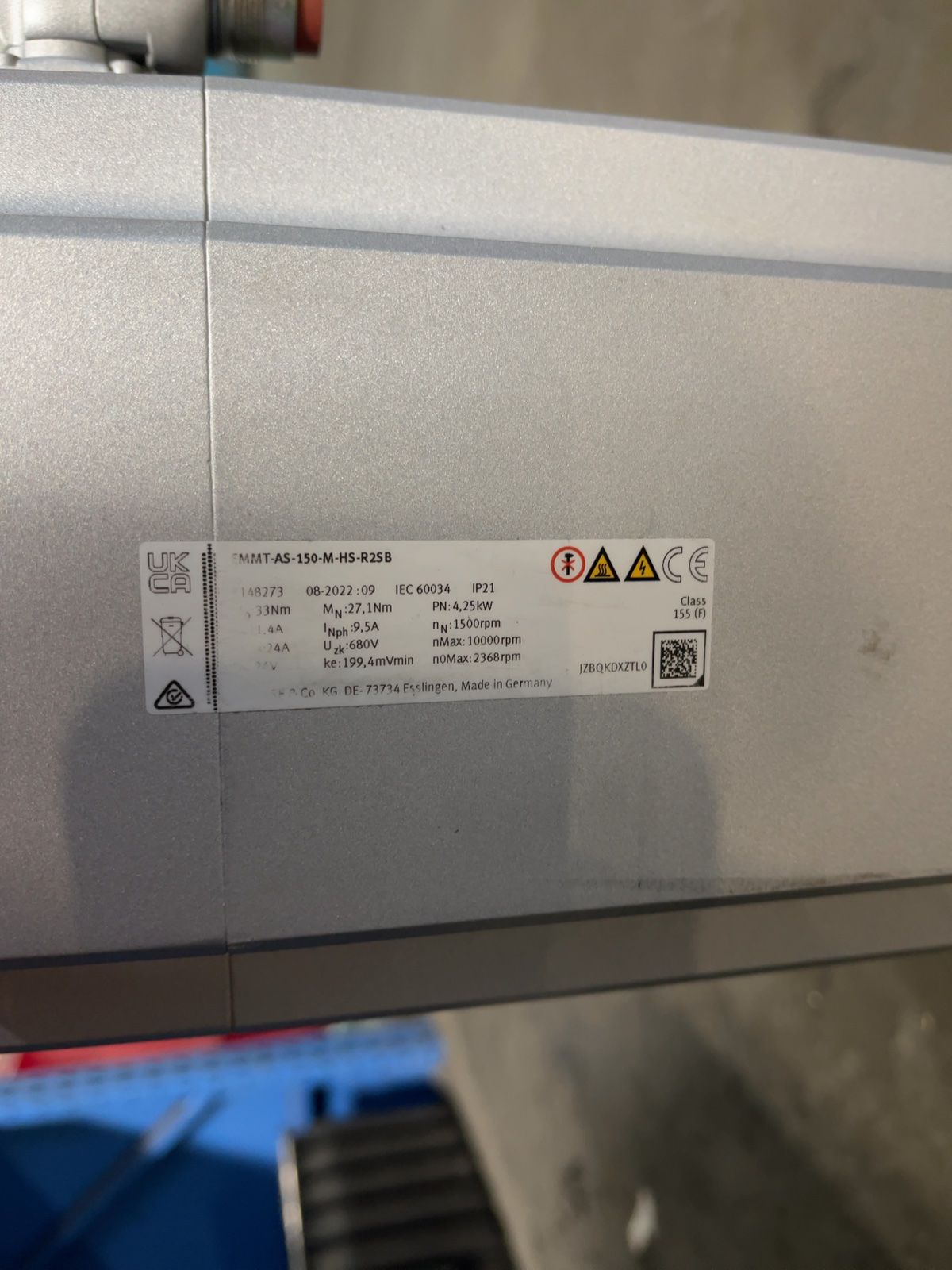 Festo #ESBF-BS-100-410-20P, Electric Cylinder, 4.25 KW, 10000 RPM (2 available) - Image 7