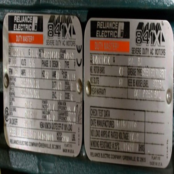 100 HP 1800 RPM Reliance, Frame 405T, 575 Volts, Electric Motor - Image 2