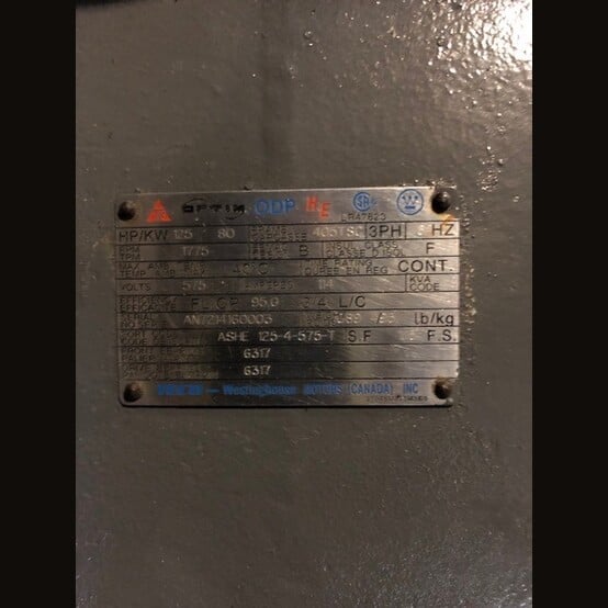 125 HP 1775 RPM Teco Optim, Frame 405TSC, ODP, 575 Volts, Model ASHE, Electric Motor - Image 3