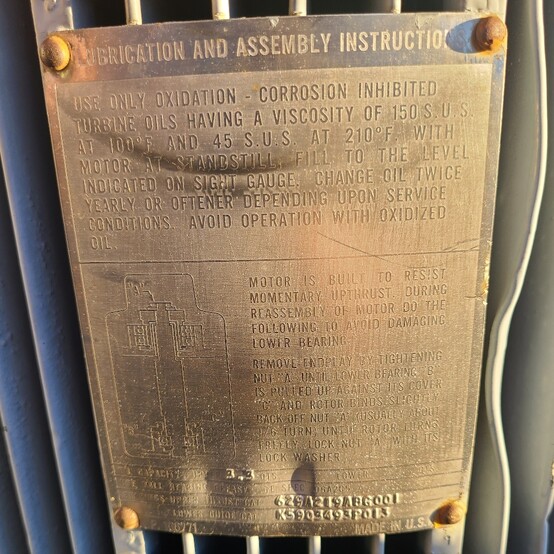 75 HP 1765 RPM General Electric #5K6255XM599A, Frame C365VP16, 3 phase, 230/460 Volts, Vertical Motor - Image 5