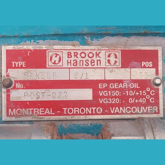 15 HP 1760 RPM Brook Hansen #SFN55B, Gearmotor, 9:1 Ratio, 3 phase, 575 Volts - Image 6