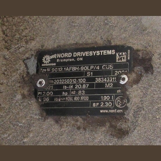 2 HP 1730 RPM Nord #SK 90LP/4 CUS TW, Gearmotor, 20.87:1 Ratio, 3 phase, 332/575 Volts - Image 7