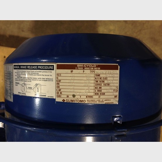 10 HP Sumitomo RPM, Speed Reducer, 121:1 Ratio, 3 phase - Image 2