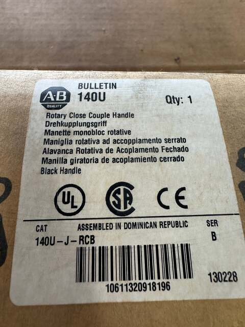 Allen-Bradley Rotary Operating Handle 140U-J-RCB 600V Allis-Chalmers, 250V DC - Image 3