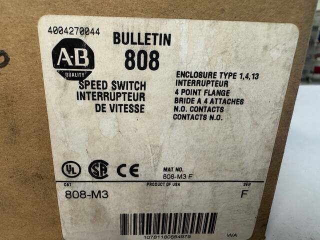 Allen-Bradley Speed Switch 808-M3 600V AC Max m02241 - Image 3