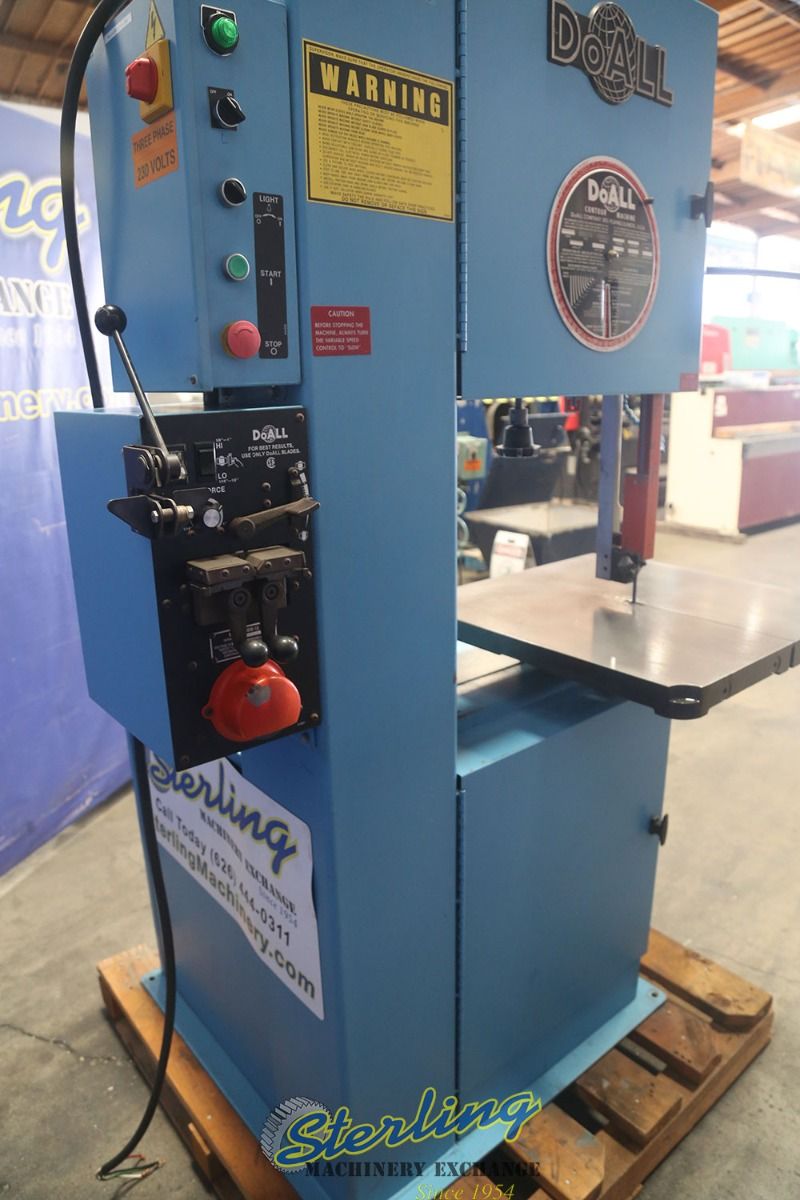 20" x 13" DoAll #2013-V, vertical band saw, 1/8"-1" x 154" blade, 55-5200 FPM, 2 HP, 26" x 26" table, blade - Image 8