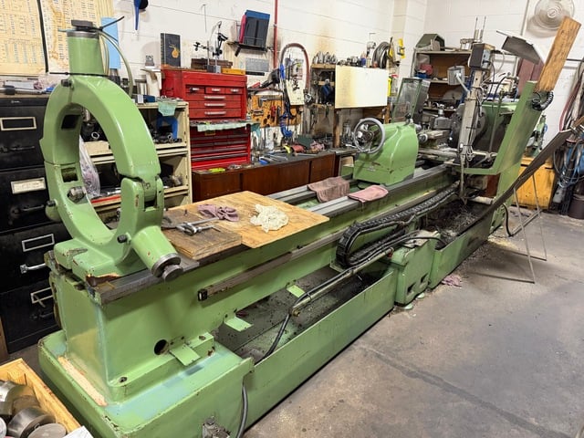 24" x 120" Potisje #PA-30, Manual Engine Lathe, 3.5" spindle bore, 12" 3-jaw chuck, 20" 4-jaw chuck, 16 HP - Image 3