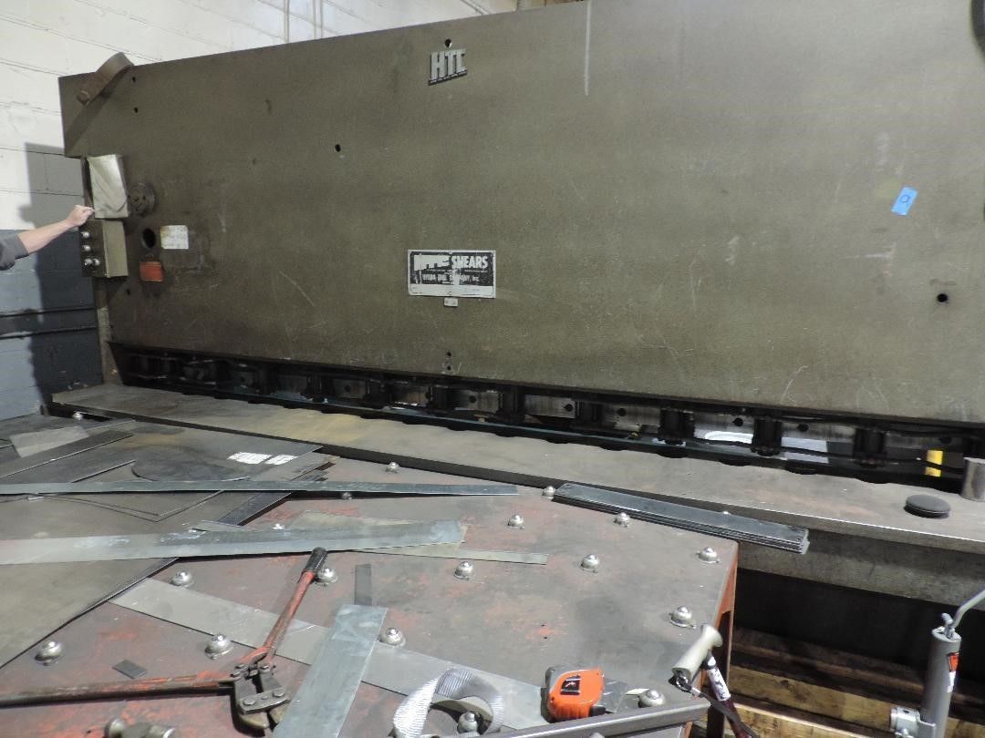 1/4" x 12' HTC #250-12A, Hydraulic Power Squaring Shear, 14" max. thickness, 36" front operated power back - Image 1