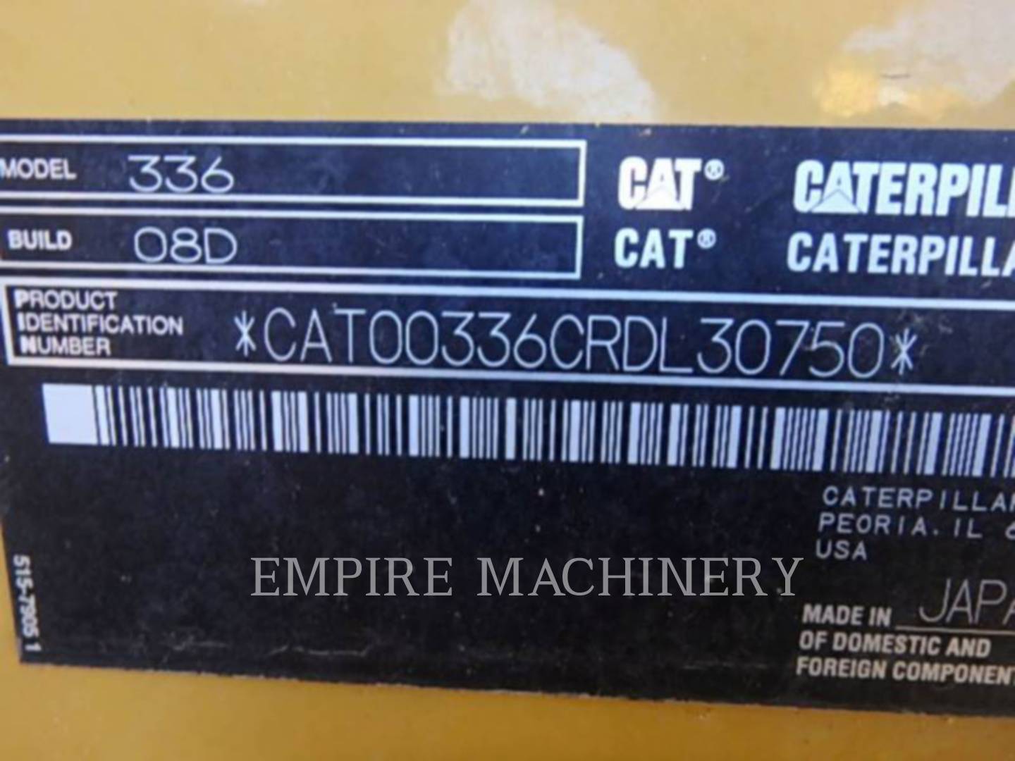 Caterpillar 336-08 PTE, 550 hours, S/N: RDL30750, 2025 - Image 5
