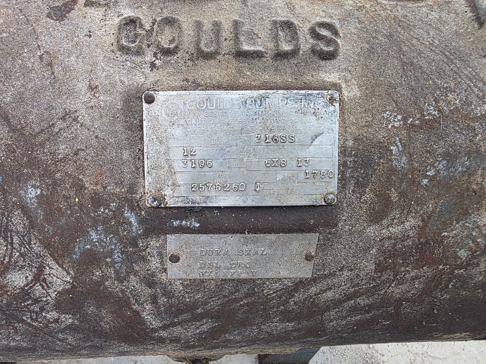 Goulds #3196, 6x8-13 Stainless Steel Process Centrifugal Pump - Image 5
