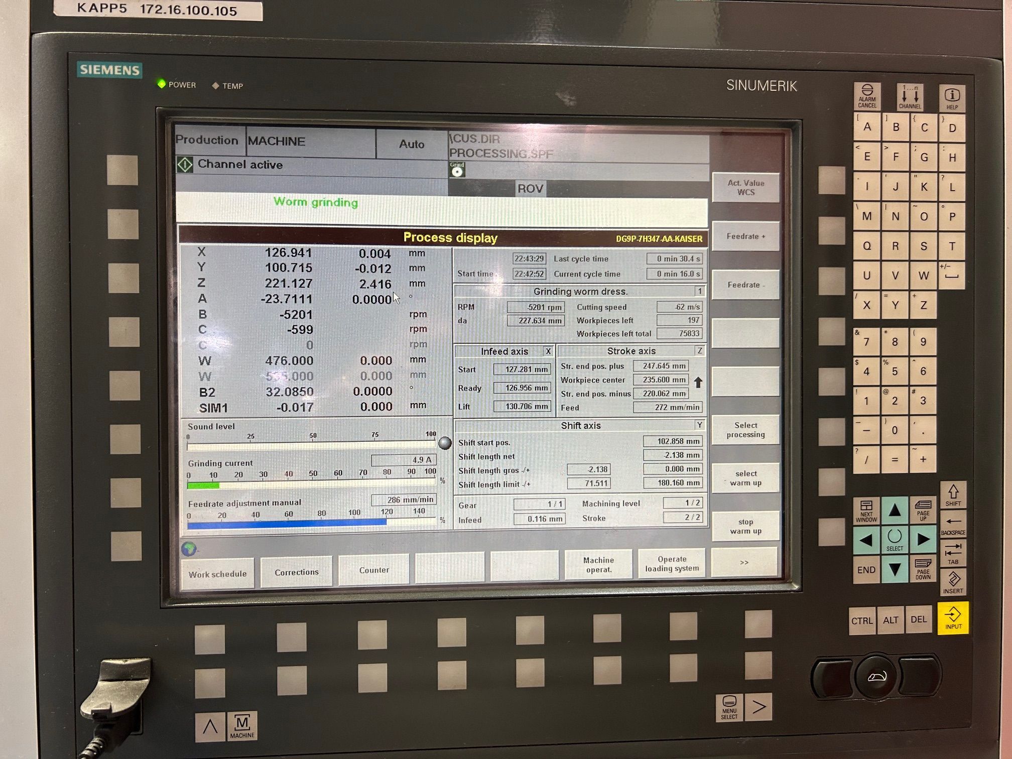 Kapp #KX-160, twin CNC gear grinder, Sieens 840D Control, Hoffman filtrationn system, rotary dresser, 2010 - Image 7