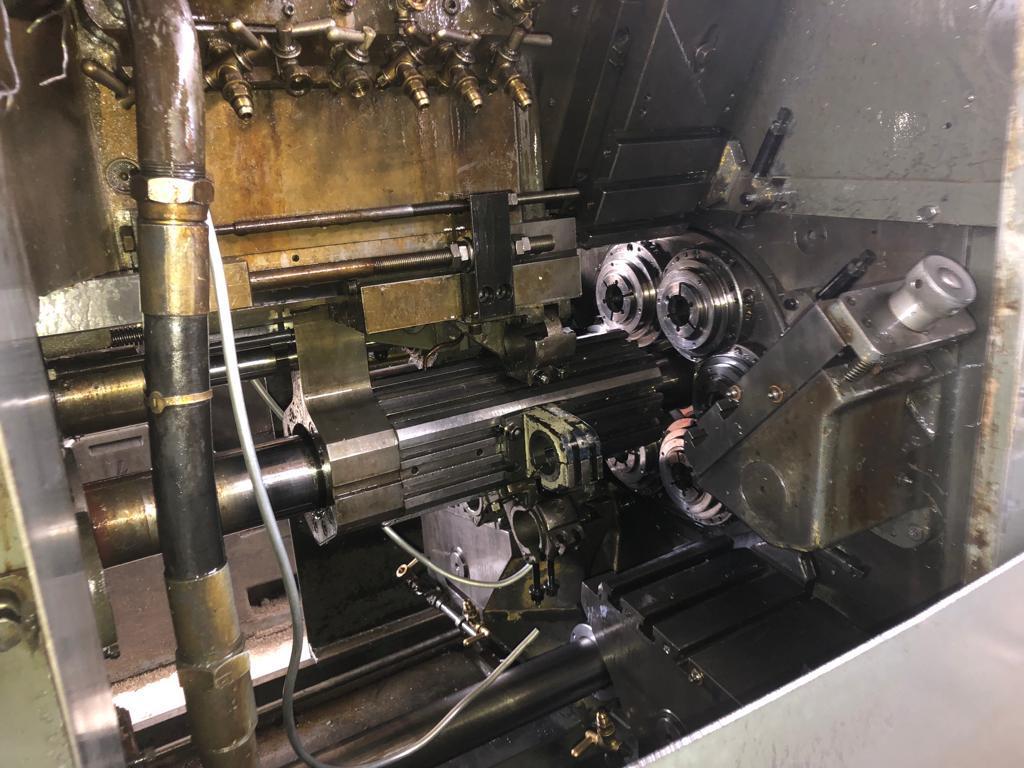 Wickman #1-3/4, 6 spindles, 1-3/4" cap. electromagnetic clutch, stock reel & stand, threading - Image 5