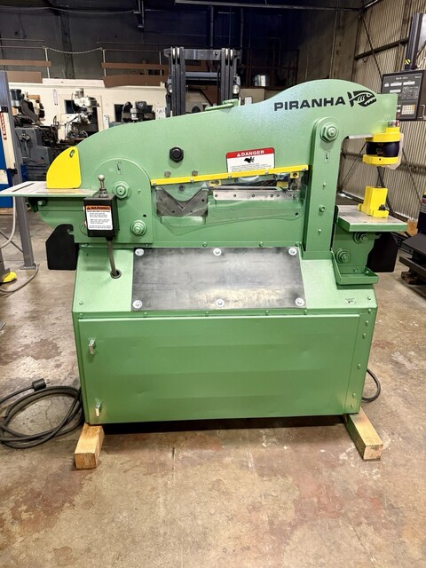 5" x 5" x 3/8" Piranha #P-50, Hydraulic Ironworker, 50 Ton, 8" throat, 13-1/2" open, 4-1/4" stroke, 10 HP, w/ - Image 9