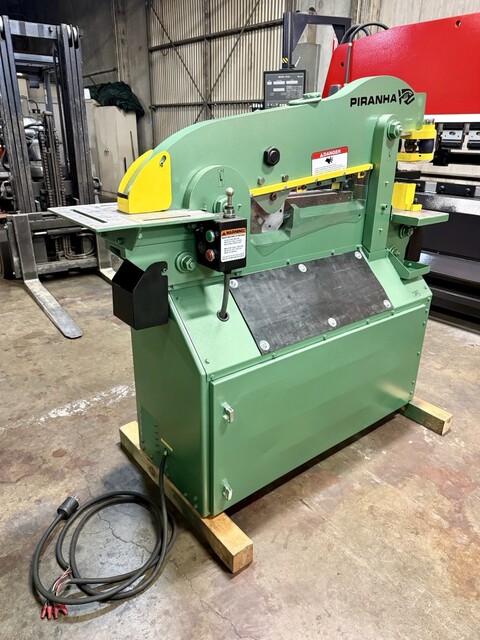 5" x 5" x 3/8" Piranha #P-50, Hydraulic Ironworker, 50 Ton, 8" throat, 13-1/2" open, 4-1/4" stroke, 10 HP, w/ - Image 10