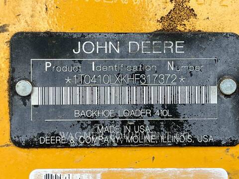Deere & Co. 410L, Backhoe Loader, 1602 hours, S/N: 1T0410LXKHF317372, 2017 - Image 6