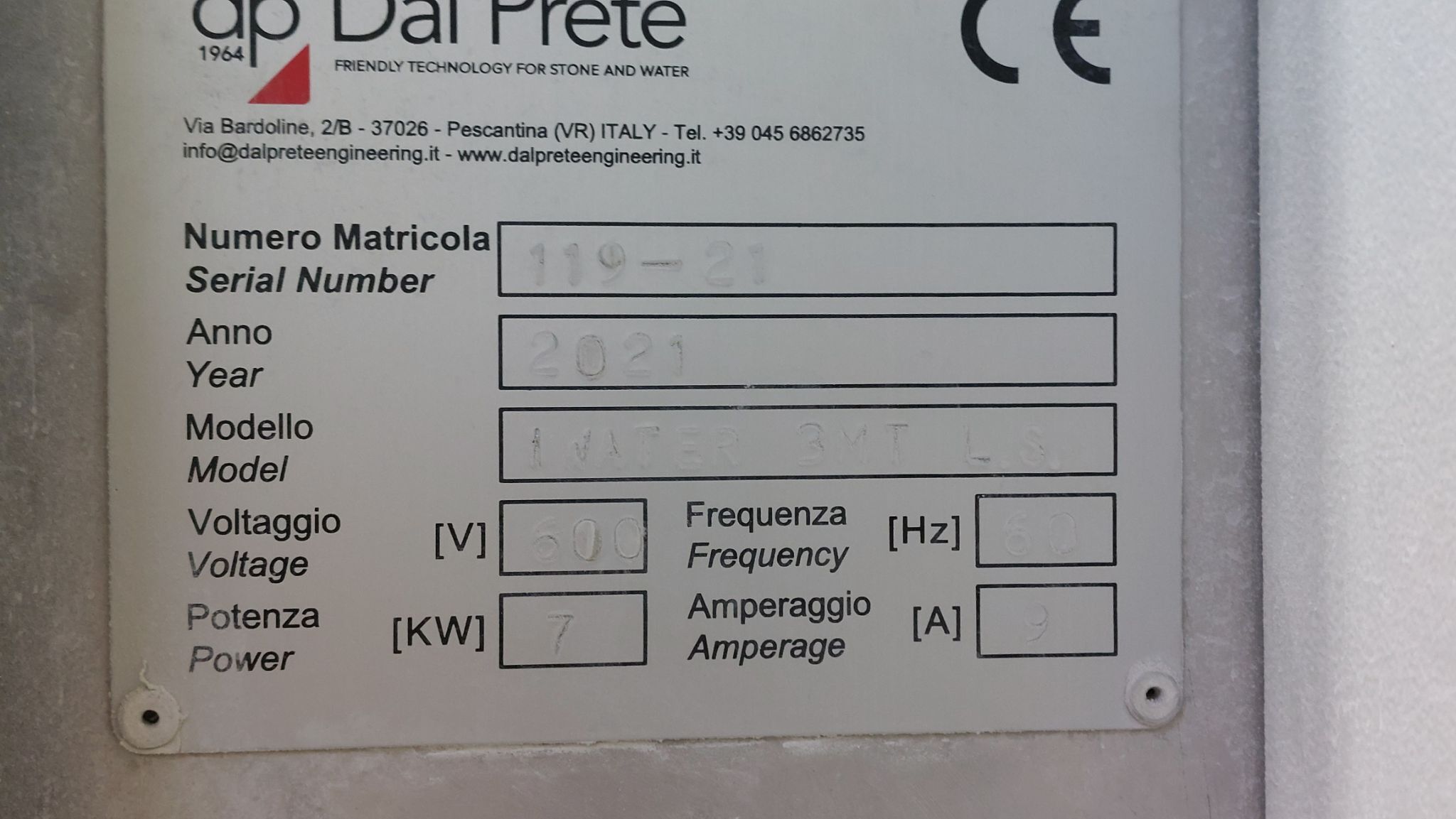 Dal Prete #IWATER, 3M wet suction wall, serial #119-21, 2021 - Image 4