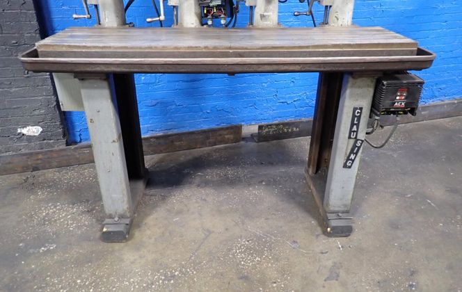 14 Clausing #1666, 4-Head Drill Press Station, 15" x 60" Table, .75 HP, 460 V. - Image 2