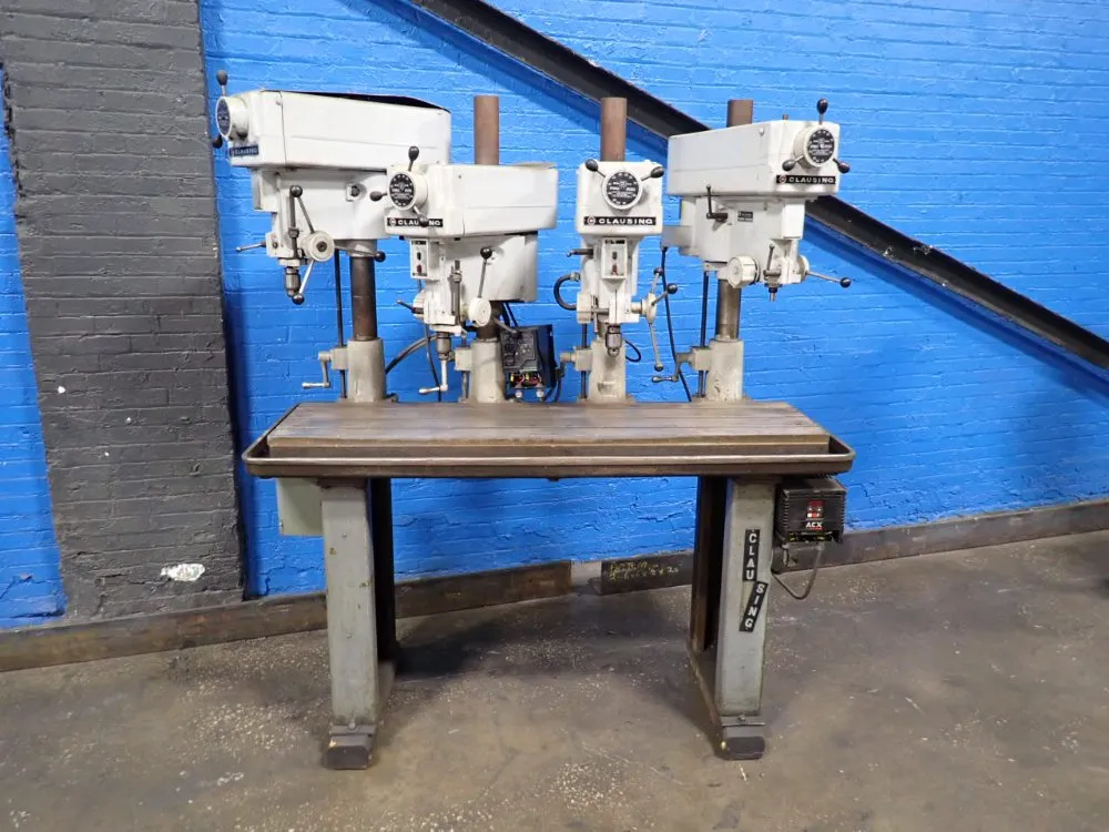 14 Clausing #1666, 4-Head Drill Press Station, 15" x 60" Table, .75 HP, 460 V. - Image 2