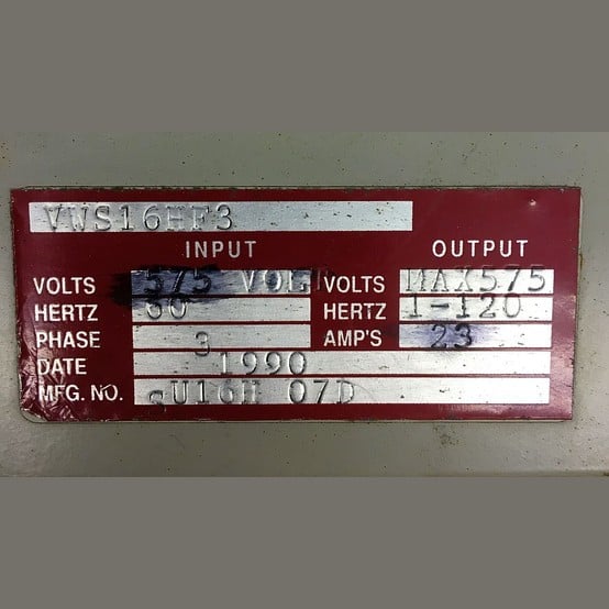 20 HP Hitachi #VWS16HF3, AC Variable Frequency Drive, 600 Volts - Image 2