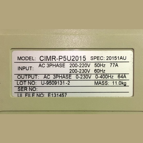 25 HP Saftronics #CIMR-P5U2015, AC Variable Frequency Drive, 200-230 Volts, 3 Phase - Image 2