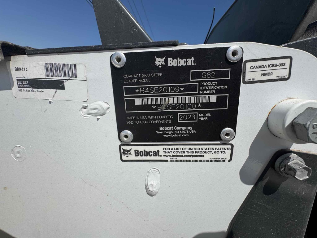 Bobcat S62, Skid Steer Loader, 800 hours, 2020 - Image 8
