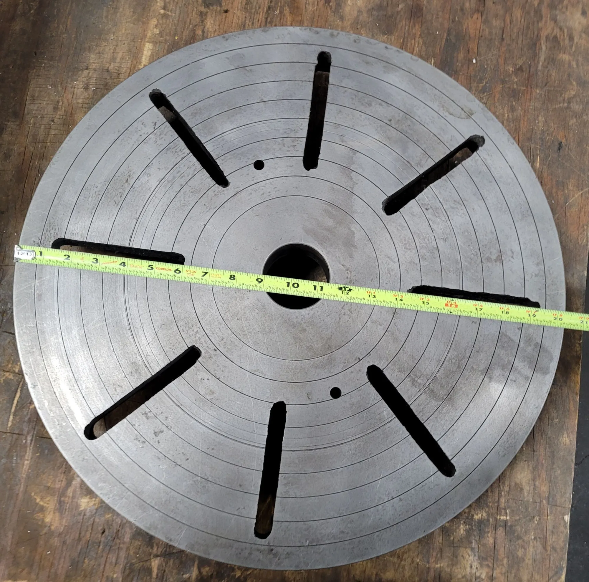 20" Lathe Face Plate, D1-6 Camlock Mount, 6 Pins, 2.5" Through Hole - Image 4