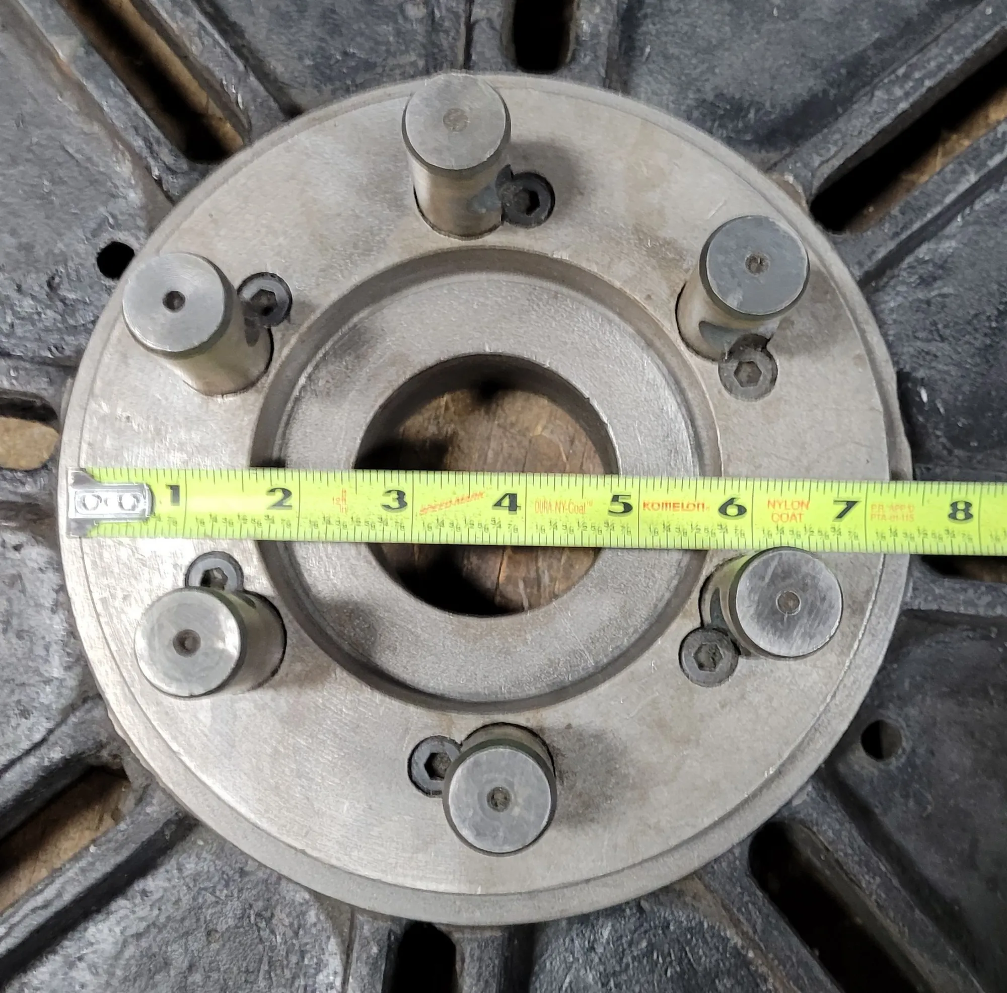 20" Lathe Face Plate, D1-6 Camlock Mount, 6 Pins, 2.5" Through Hole - Image 6