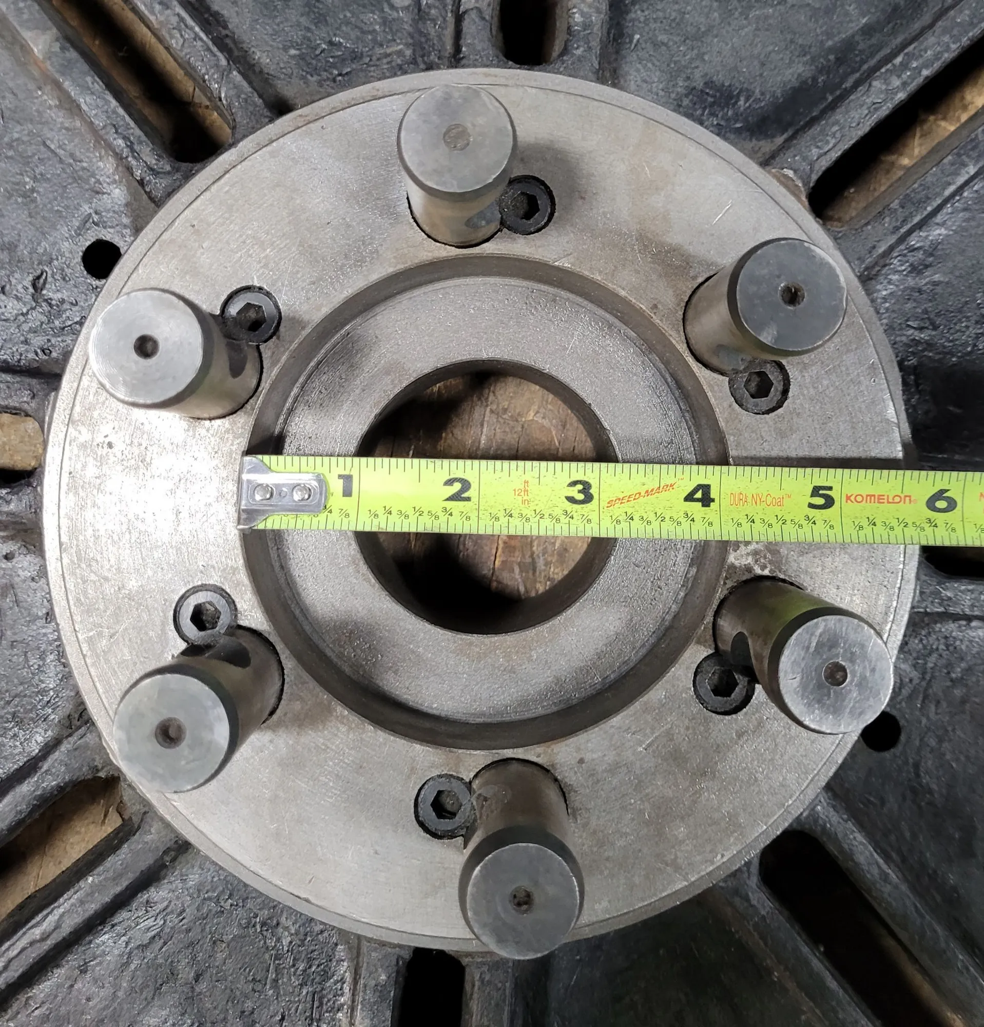 20" Lathe Face Plate, D1-6 Camlock Mount, 6 Pins, 2.5" Through Hole - Image 7
