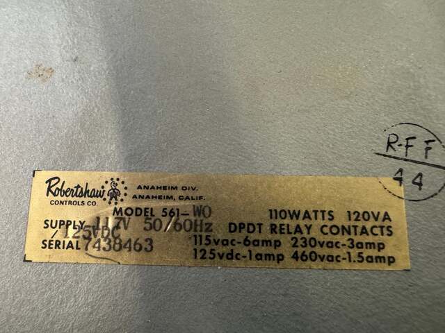 Robertshaw Vibration Monitor 561-WO 117V Allis-Chalmers / 125V DC - Image 4