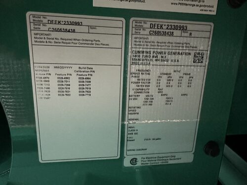 500 KW Cummins #DFEK, diesel generator set, 480 Volts, 3-phase, 2026 - Image 8