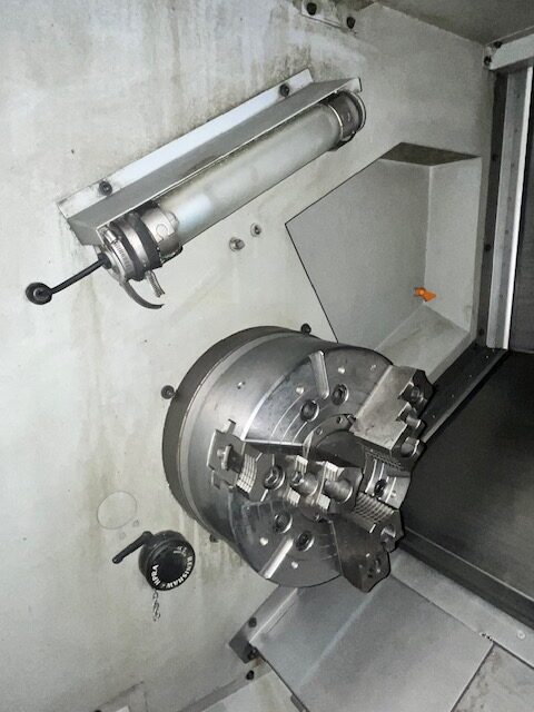 Ganesh #ASL-15LX, CNC lathe, long bed, Fanuc 0iTD, 4.1" bar, 3-jaw 15" powered chuck, chip conveyor, 2020 - Image 8