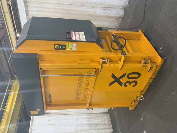 Bramidan #X30, vertical baler, 43" x 26" feed opening, 25 second cycle time, 5.5 HP, e-stop, 2013 - Image 1