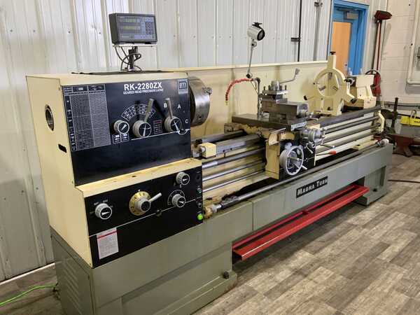 22" x 80" Magna Turn #RJ2280ZX, gap bed engine lathe, 14" swing over cross slide, 3 & 4-jaw chucks, foot - Image 3