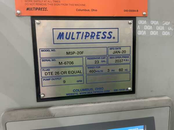 20 Ton, Denison #M5P-20F, C-frame hydraulic press, 24" stroke, 9" throat, 20" x 15-1/2" bed area, 5 HP, 2020 - Image 10