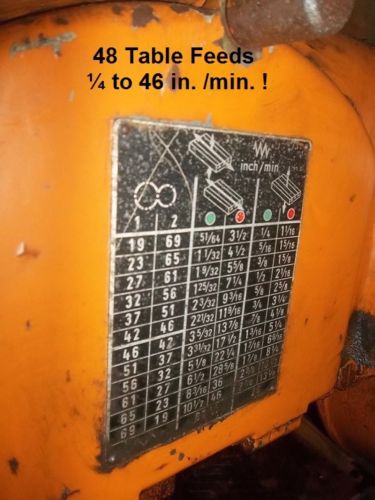 Jerwag #355/1000-FW-3568, horizontal mill, 56" table, 48" knee support, #50 spindle, 48 feeds - Image 8