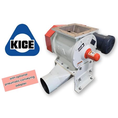 8" Kice #VJ-10X8X8, rotary airlock valve, cast iron square body, 20.61 RPM, 1/3 cu.ft./rev., 3/4 HP - Image 1