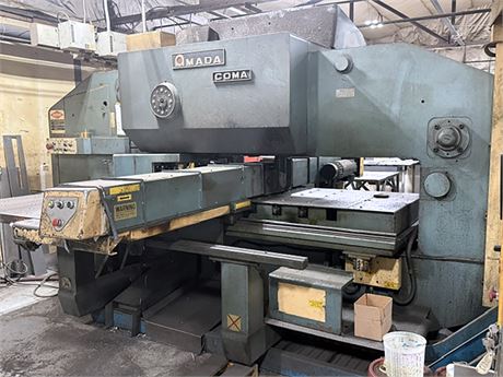 55 Ton, Amada #COMA-557, NC turret punch press, 50" x 72" max sheet, 3/8" max thickness, 300 SPM, chip - Image 9