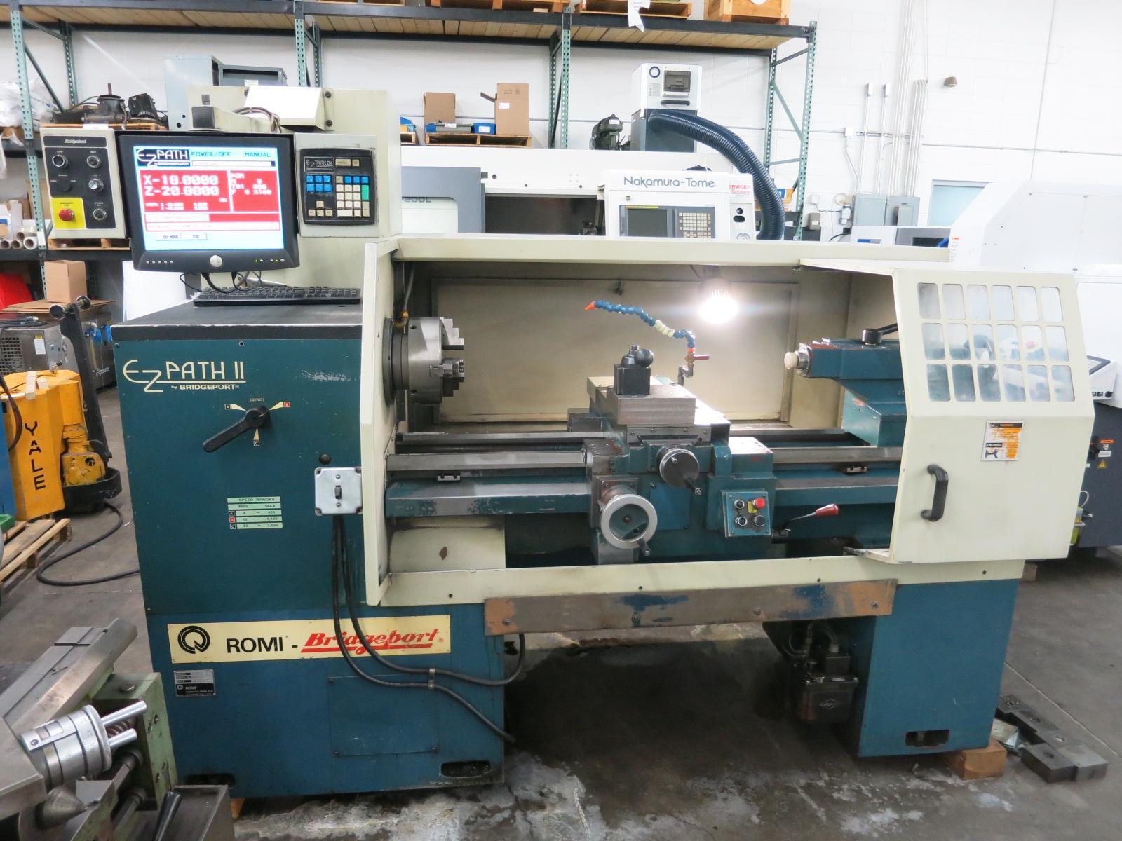 Bridgeport Romi #EZ-Path-II, CNC lathe, 20" swing, 10" chuck, 3-jaw, 40" centers, 10 HP, 3500 RPM, Bridgeport - Image 1