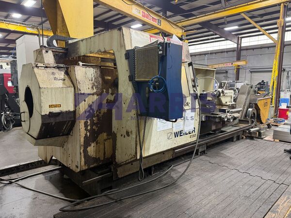 Weiler #E90/3, CNC Flatbed Lathe, 36" swing, 120" machining length, 32" 4-jaw chuck, 14" spindle bore, 60 HP - Image 8