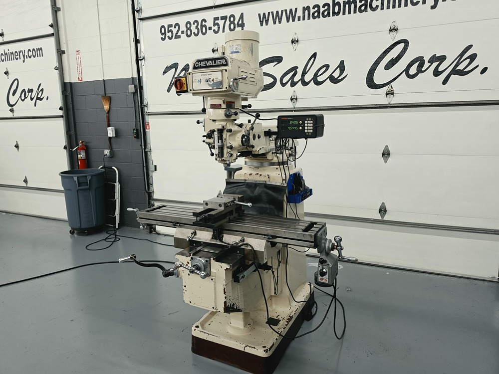 Chevalier #FM-3VKH, Vertical Turret Mill, 10" x 50" table, 32-3/4" X, 16-1/8" Y, 15-1/2" knee travel, 5" - Image 3